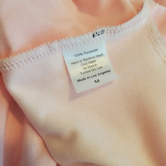 Lucy in the Sky Open Back Tie Gentle Pink Shimmering Mini Dress Sz M Medium - Picture 4 of 8